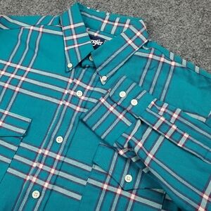 Vintage Wrangler Cowboy Cut Shirt Mens 15.5 33 X Long Tail Button Down Plaid